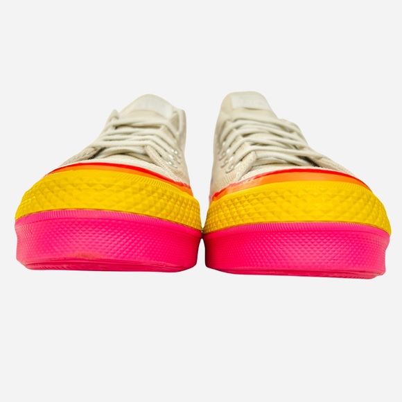 Converse Women's Sneakers in Cream with Rainbow Soles - Picture 8 of 13